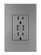 adorne Dual-USB Outlet with Wall Plate in Magnesium (246|ARTRUSB153M4WP)