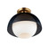 Perf One Light Flush Mount in Black / Satin Brass (16|10083WTBKSBR)