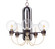 Bauhaus Five Light Chandelier in Bronze / Satin Brass (16|30516CLBZSBR)