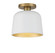 One Light Semi-Flush Mount in White with Natural Brass (446|M60067WHNB)
