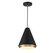 One Light Pendant in Matte Black with Natural Brass (446|M70122MBKNB)