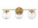 Mbath Three Light Bathroom Vanity Light in Natural Brass (446|M80024NB)