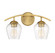 Mbath Two Light Bathroom Vanity Light in Natural Brass (446|M80031NB)