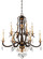 Chateau Nobles Ten Light Chandelier in Raven Bronze With Sunburst Gold Leaf Highlights (29|N6459-652)