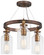 Morrow Three Light Semi Flush (Convertible To Pendant) in Harvard Court Bronze W/Gold Hi (7|4553-588)