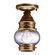 Cageless One Light Flush Mount in Antique Brass (196|2014-AB-MED-CSG)