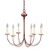 Chandelier Six Light Hanging Lantern in Antique Copper (196|906-AC-LT6)