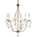 Chandelier Six Light Hanging Lantern in Antique Brass (196|959-AB-LT6-CRY)