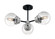 Axis Three Light Semi Flush Mount in Matte Black / Brushed Nickel (72|60-7133)