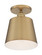 Motif One Light Semi Flush Mount in Brushed Brass / White (72|60-7321)