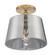Motif One Light Semi Flush Mount in Brushed Brass / Smoked Glass (72|60-7324)
