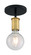 Ryder One Light Semi Flush Mount in Black / Brushed Brass (72|60-7343)
