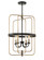 Kearney Four Light Foyer Pendant in Vintage Black with Warm Brass (51|3-8072-4-51)