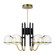 Crosby LED Chandelier in Glossy Black/Natural Brass (182|700CRBY6BNB-LED927)