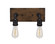 Portland Two Light Bath Bar in Painted Wood-Look & Dark Granite (200|1132-AT18)