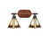 Blacksmith Two Light Bath Bar in Painted Wood-look Metal & Dark Granite (200|1752-9345)