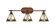 Blacksmith Three Light Bath Bar in Painted Wood-look Metal & Dark Granite (200|1753-9345)