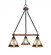 Blacksmith Three Light Chandelier in Painted Wood-Look Metal & Dark Granite (200|1766-9345)