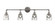 Vintage Four Light Bath Bar in Aged Silver (200|184-AS-461)