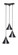 Europa Three Light Cluster Pendalier in Matte Black (200|28-MB-421)
