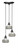 Europa Three Light Cluster Pendalier in Matte Black (200|28-MB-9485)