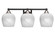 Paramount Three Light Bath Bar in Matte Black & Brushed Nickel (200|3423-MBBN-4811)