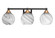 Paramount Three Light Bath Bar in Matte Black & Brass (200|3423-MBBR-4109)