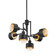 North Six Light Chandelier in Soft Black/Gold Leaf (67|F8726-SBK/GL)