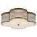 Basil Three Light Flush Mount in Natural Brass and Clear Glass Rods (268|AH 4015NB/CG-FG)