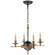 Leaf and Arrow Four Light Chandelier in Bronze with Antique Brass (268|CHC 1448BZ/AB)