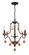 Colonial Charm Three Light Chandelier in Old World Bronze W/Walnut Acce (7|2663-723)