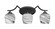 Zilo Three Light Bath Bar in Matte Black (200|553-MB-4819)