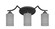 Zilo Three Light Bath Bar in Matte Black (200|553-MB-4062)