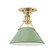 Painted No.2 One Light Semi Flush Mount in Aged Brass/Leaf Green Combo (70|MDS353-AGB/LFG)