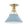 Painted No.2 One Light Semi Flush Mount in Aged Brass/Blue Bird (70|MDS353-AGB/BB)