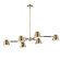 Carlo LED Chandelier in Dark Bronze, Leather, Heritage Brass (16|25176DBZHR)