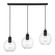 Downtown Three Light Linear Chandelier in Black w/Brushed Nickel (107|48974-04)