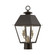 Wentworth Two Light Outdoor Post Top Lantern in Bronze w/Antique Brass Finish Cluster (107|27216-07)