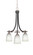 Paramount Three Light Chandelier in Matte Black & Brushed Nickel (200|3413-MBBN-460)