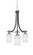 Paramount Three Light Chandelier in Matte Black & Brushed Nickel (200|3413-MBBN-4061)