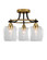 Paramount Three Light Semi-Flush Mount in Matte Black & Brass (200|3417-MBBR-4810)