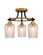 Paramount Three Light Semi-Flush Mount in Matte Black & Brass (200|3417-MBBR-4253)