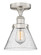 Edison One Light Semi-Flush Mount in Brushed Satin Nickel (405|616-1F-SN-G44)