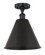 Edison One Light Semi-Flush Mount in Matte Black (405|616-1F-BK-MBC-12-BK)