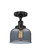 Edison One Light Semi-Flush Mount in Matte Black (405|616-1F-BK-G73)
