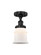 Edison One Light Semi-Flush Mount in Matte Black (405|616-1F-BK-G181S)
