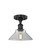Edison One Light Semi-Flush Mount in Matte Black (405|616-1F-BK-G132)