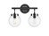 Auralume LED Bath Vanity in Matte Black (405|351-2W-BK-CL-LED)