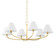 Stacey Six Light Chandelier in Aged Brass (70|BKO901-AGB)