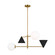 Cosmo Four Light Chandelier in Midnight Black and Burnished Brass (454|AEC1104MBKBBS)